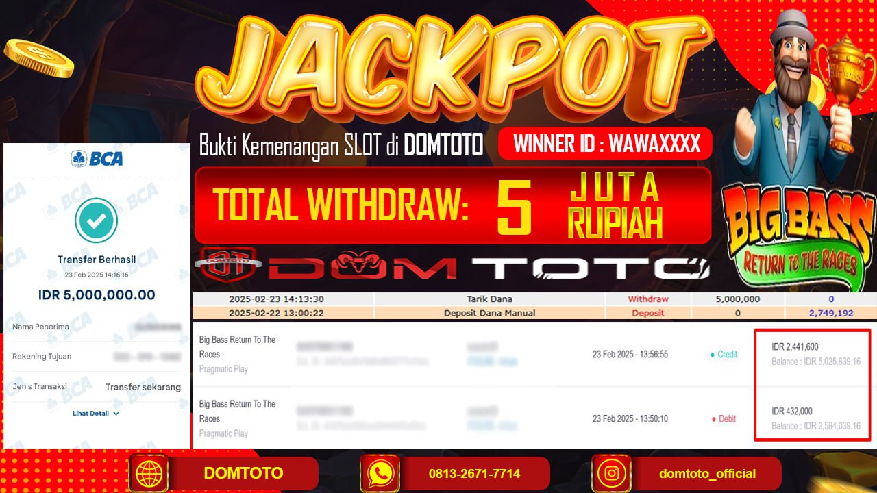 JACKPOT SLOT BIG BASS RETURN TO THE RACES 23 FEBRUARI 2025